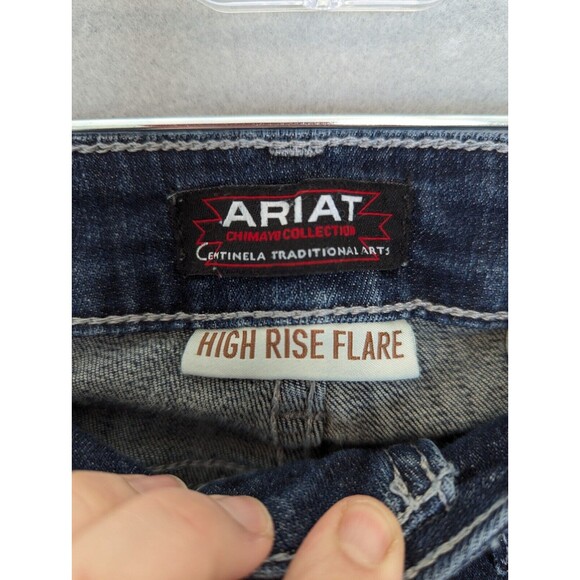 Ariat Flare Jeans Womens Size 28R Blue Chimayo High Rise Cowgirl Western Aztec - Picture 8 of 14
